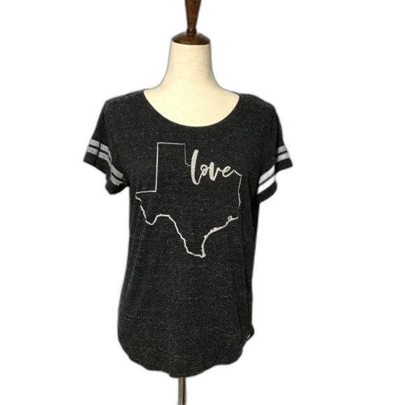 Gray Texas Map Love Shirt S/M - Picture 1 of 5